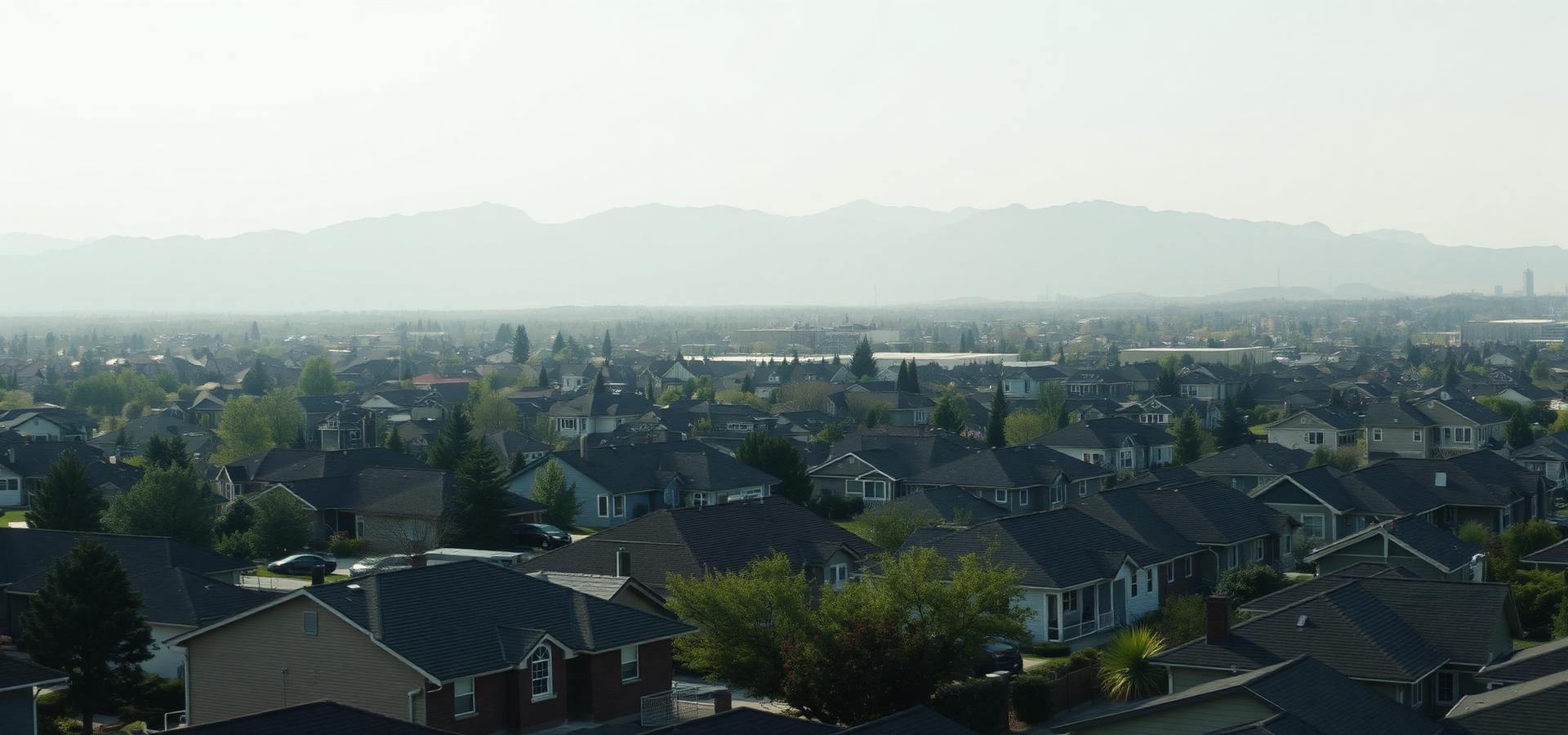 Salt Lake Valley rooftops with the Wasatch mountains in the distance